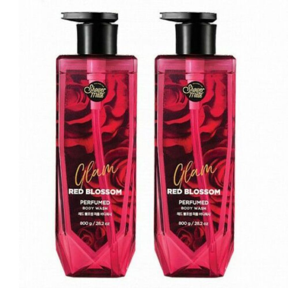 Lot 2x New Korean Shower Mate Glam Red Blossom Body Wash K-Beauty 800gr 28.2oz